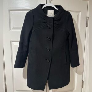 Kate Spade Etta Black Wool Bow Coat